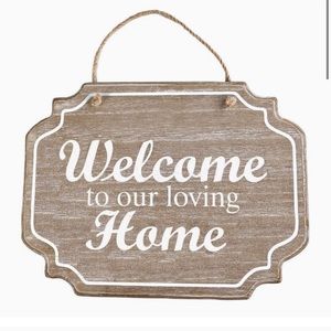 Wooden Welcome Home Sign - Rustic Wood Sign for Home Decor